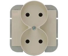 Plastrol Lizdas wtyczkowe podwójne -onyx- p/t 2x2p 16a ,250v do systemu ramkowego, beż