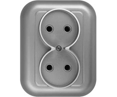Plastrol Lizdas wtyczkowe podwójne p/t, 2x2p 16a, 250v