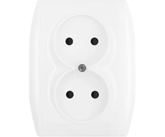 Plastrol Lizdas kištukinis dvigubas p/t 2x2p, 16A, 250V komplektas