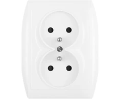 Plastrol Lizdas wtyczkowe podwójne p/t 2x2p+su, 16a, 250v komplet
