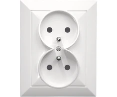 Plastrol Dvigubas įleidžiamas lizdas su įžeminimu, 2x2p+uz, 16A, 250V