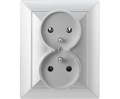 Plastrol Dvigubas įleidžiamas lizdas su įžeminimu, 2x2p+uz, 16A, 250V