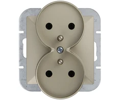Plastrol Lizdas wtyczkowe podwójne -perła- p/t 2x2p+su 16a, 250v do systemu ramkowego, satyna