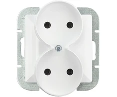 Plastrol Lizdas wtyczkowe podwójne -perła- p/t 2x2p 16a, 250v do systemu ramkowego, balta
