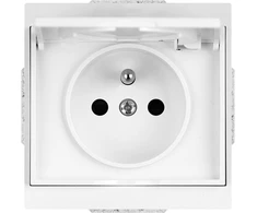 Plastrol Lizdas wtyczkowe pojedyncze p/t, 2p+su, 16a, 250v, bryzgoodporne su klapką (moduł)