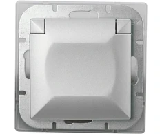 Plastrol Vienvietis įleidžiamas lizdas su kištuku, 2p+ž, 16A, 250V, atsparus vandeniui su dangteliu (modulis)