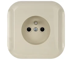 Plastrol Lizdas wtyczkowe pojedyncze -topaz- p/t 2p+su 16a, 250v, smėlio spalva