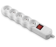 Plastrol Nešiojamas kištukinis lizdas penkiavietis 5x2p+su su jungikliu 16a, 250v, išardomas, eco bis