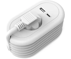 Plastrol Vieno lizdo ilgintuvas su schuko ir usb-a bei usb-c lizdais