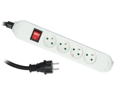 Plastrol Przedłużacz PS-PRO 4-gn. su/u su włącznkiem, 32,5mm2, H05VV-F balta