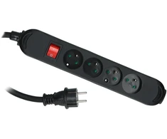 Plastrol Przedłużacz PS-PRO 4-gn. su/u su włącznkiem, 32,5mm2, H05RR-F juoda