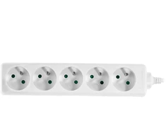 Plastrol 5 lizdas iš / dėl 10A 5m balta PS- 570 (W- 97488)