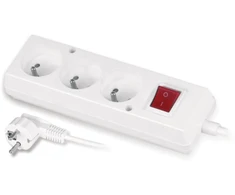 Plastrol Jonex Przedłużacz su wyłącznikiem 3-gniazda su/u 10A 5m /OMY 3x1/ balta PS-370WS T-106120