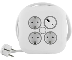 Plastrol Przedłużacz zwijany 10m 3×1,5mm2, 16a, su zabezpieczeniem termicznym, 3xgniazdo wtyczkowe schuko, 1xusb-c, 1xusb-a