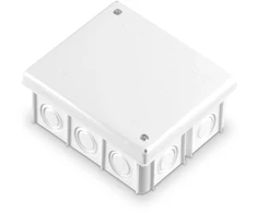 Plastrol Puszka instalacyjna, izolacyjna, odgałęźna, 14-wlotowa, wtynkowa su osłabieniami ścianek, ?16÷21, ip20, wymiar 80×95 su pięcioma zaciskami 1x4mm2