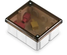 Plastrol Puszka instalacyjna, izolacyjna, odgałęźna, 10-wlotowa, n/t, su dławicami d-16, ip54, wymiar 80×95, su pięcioma zaciskami 1x4mm2
