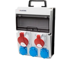 Plastrol Rozdzielnica cas 32a 16a 3×230 ip54 rozdzielnica budowlana bez zabezpieczeń, ip 54, 1x32a-400v/1x16a-400v/3x16a-230v