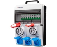 Plastrol Rozdzielnica cas-s 32a 16a 3×230 ip54 rozdzielnica budowlana su zabezpieczeniem nadprądowym, ip 54, 1x32a-400v/1x16a-400v/3x16a-230v