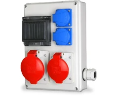 Plastrol Stacionari skirstomoji dėžutė su saugiklių langeliu, 1x32 A 5P, 1x16 A 5P, 2x250 V 2P+Z