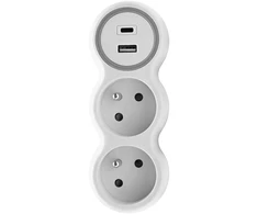 Plastrol Rozgałęźnik dwukrotny, 2x gniazda wtyczkowe su uziemieniem, 1xgniazdo usb a, 1xgniazdo usb c – pd20w