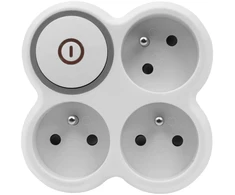 Plastrol Rozgałęźnik wtyczkowy trzykrotny su/u su włącznikiem R-31WS/B W-72008