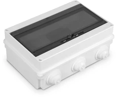Plastrol Skrzynka rozdzielcza 12-modułowa hermetyczna 150x235x90 su dławicami (możliwość zakupu su białą klapką)
