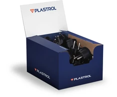 Plastrol Išardomasis kampinis kištukas „mini“, 2p 16a, 250v, WT-10 juoda