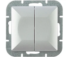 Plastrol Wyłącznik 2-klawiszowy instalacyjny, świecznikowy, su pašvietimu p/t, 10a, 250v (moduł)