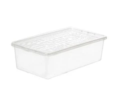 Dėžė su dangčiu avalynei Plast Team 34x19x11cm permatoma