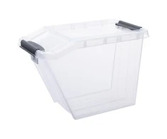 Plastikinė dėžė fiksuojamu dangčiu Pro Box Plast Team 58L permatoma
