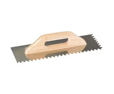 Paca Nerūdijančio plieno mentelė 380 * 130 mm, dantys 8 * 8 mm, medinė rankena