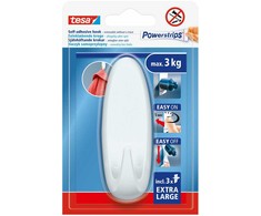 Tesa Haczyk „Powerstrips“ lipnus kabliukas, 1 vnt., ovalus, didelis, baltas