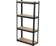 Profix Lentyna Presuojama metalinė lentyna, 4 lentynos, 150×75×30, 100 kg, juoda