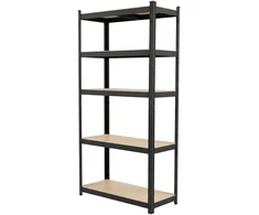 Regał Lentyna Presuojama metalinė lentyna, 5 lentynos, 180×90×40, 175 kg, juoda