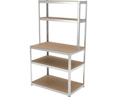 Regał Lentyna Lentyna su metaliniu stalviršiu, 5 vnt., 180 × 100 × 60 × 30, 175 kg, ocy