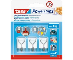 Tesa Haczyki „Powerstrips“ lipnūs kabliukai, 3 vnt., balta viela