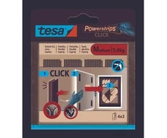 Tesa Rzep Lipnios vidinės „Velcro“ juostelės, 4 poros, 80 mm:20 mm, baltos