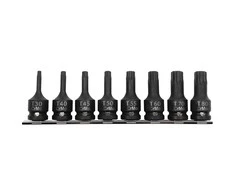 Zestaw Rinkinys 8 smūginių antgalių rinkinys 1/2' Torx T30-T80 Proline