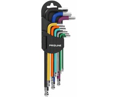 Klucze Šešiakampiai raktai su rutuliuku, 9 vnt. rinkinys, 1,5–10 mm, s2, proline