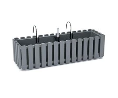 Balkono vazonas su automatiniu laistymu Prosperplast Boardee Fencycase W DDEF600W-405U, pilkas