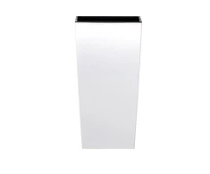 Prosperplast Lauko plastikinis vazonas URBI SQUARE, su įdėklu, baltos sp., 33 x 33 x 61 cm