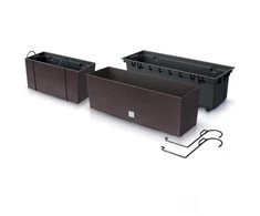 Prosperplast Lauko plastikinis vazonas RATO CASE W, rudos sp., 18 x 58 x 20 cm