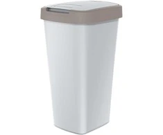 Prosperplast Keden šiukšlių dėžė Compacta Q, pilka su ruda apdaila, 25L