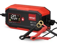 Skaitmeninis akumuliatoriaus įkroviklis AGM/GEL/STD/LiFePO4 5A 6/12V PRO AMIO-04527