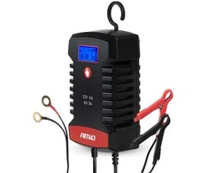 Skaitmeninis akumuliatoriaus įkroviklis AGM/GEL/LiFePO4 6A 6/12V PRO HOOK AMIO-04532