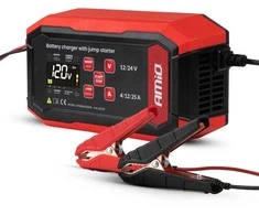 Akumuliatoriaus įkroviklis su užvedimo funkcija AGM/GEL/STD/LiFePo4 MAX 25A 12/24V PRO AMIO-04530