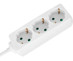 Przedłużacz 3 gniazda 2m typu niemieckiego bez przełącznika (3x1,5mm) Rebel balta