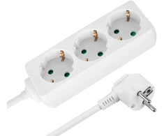 Przedłużacz 3 gniazda 2m typu niemieckiego bez przełącznika (3x1,5mm) Rebel balta