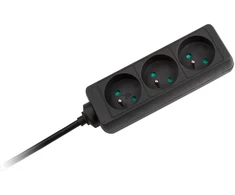 Prailgintuvas 3 lizdai 5m prancūziško tipo be jungiklio (3x1.5mm) Rebel juoda