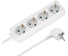 Przedłużacz 4 gniazda 3m typu niemieckiego bez przełącznika (3x1,5mm) Rebel balta